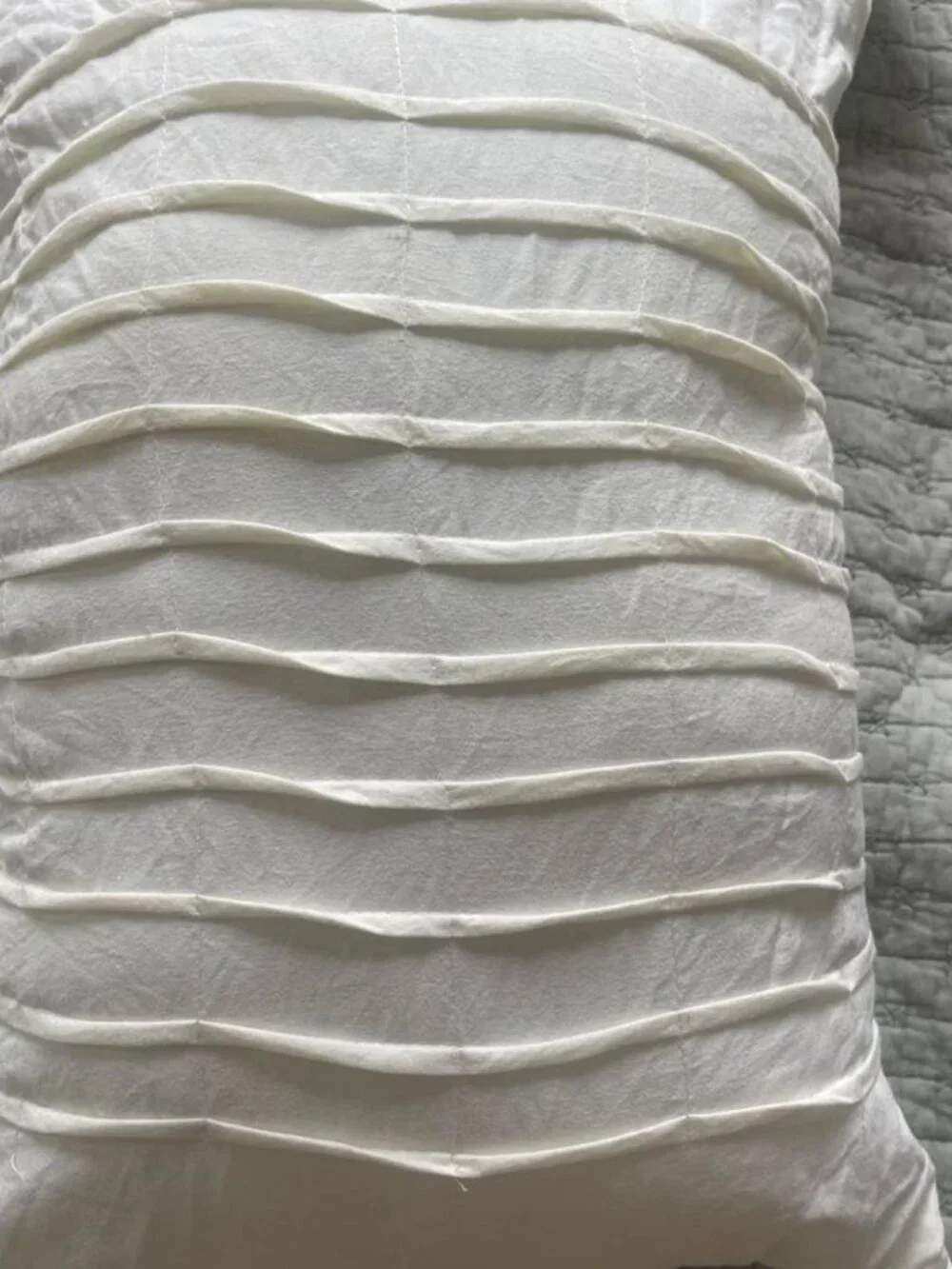 4-Piece White Pintuck Bedding & Pillow Set